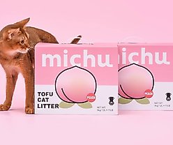 Michu Natural Clumping Tofu Cat Litter, 11-lb box, Peach slide 2 of 9
