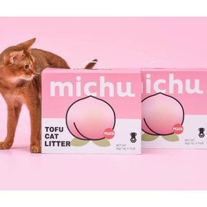 Michu Natural Clumping Tofu Cat Litter, 11-lb box, Peach