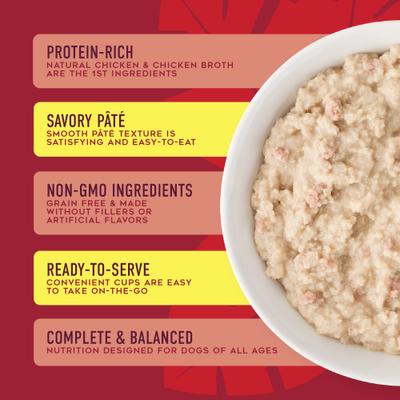 Show full view: Tiki Dog Grain-Free Savory Chicken, Beef & Beef Liver Pate Wet Dog Food, 3-oz cup, case of 4 slide 5 of 8