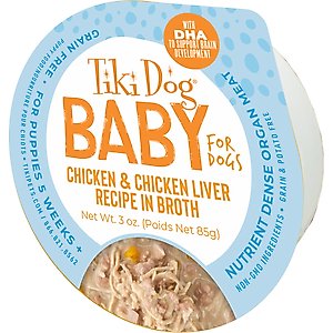Tiki Dog Whole Foods Grain-Free Chicken & Chicken Liver Wet Dog Food, 3-oz cup, case of 4