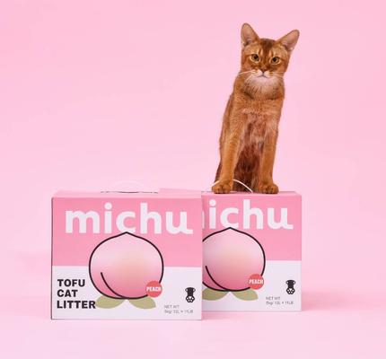 Show full view: Michu Natural Clumping Tofu Cat Litter, 11-lb box, Peach slide 7 of 10