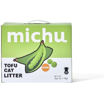 Michu Michu Natural Clumping Tofu Cat Litter, 11-lb box, Original