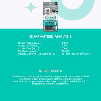 Show full view: I and Love and You Meow Digestion Support Chicken Puree Recipe Lickable Cat Treat, 48 count slide 8 of 8