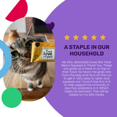 Show full view: I and Love and You Meow Immune Support Seafood Puree Recipe Lickable Cat Treat, 48 count slide 5 of 8