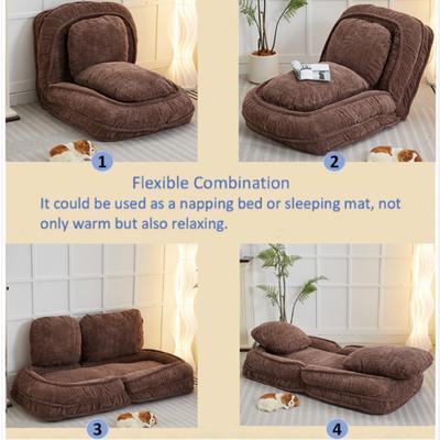 Show full view: Cesicia Adjustabe Position Lazy Sofa Dog Bed, Brown slide 6 of 8