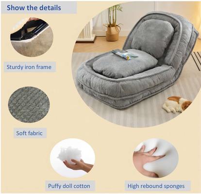 Show full view: Cesicia Adjustabe Position Lazy Sofa Dog Bed, Grey slide 7 of 9