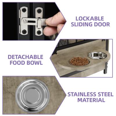 Show full view: Yitahome Furniture Style Dog Crate, 71-in, Gray slide 6 of 8