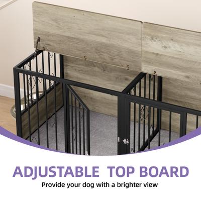 Show full view: Yitahome Furniture Style Dog Crate, 71-in, Gray slide 4 of 8