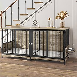 Yitahome Furniture Style Dog Crate, 71-in, Gray