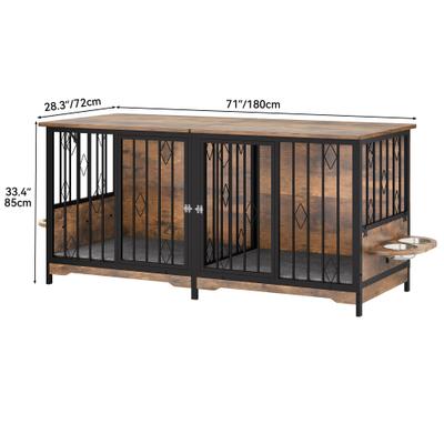 Show full view: Yitahome Furniture Style Dog Crate, 71-in, Brown slide 7 of 8