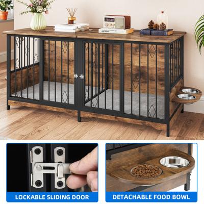 Show full view: Yitahome Furniture Style Dog Crate, 71-in, Brown slide 5 of 8