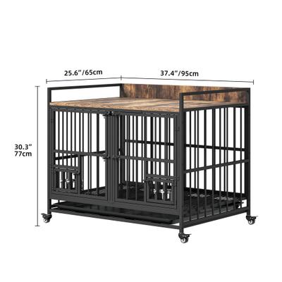 Show full view: Yitahome Furniture Style Dog Crate, 37.5-in, Black slide 6 of 9