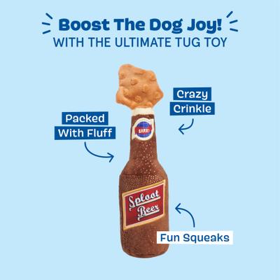 Show full view: BARK Old Fashioned Sploot Beer Plush Dog Toy slide 4 of 8