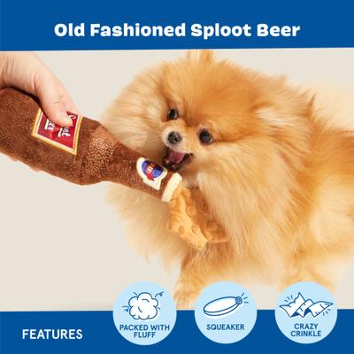 Show full view: BARK Old Fashioned Sploot Beer Plush Dog Toy slide 3 of 8