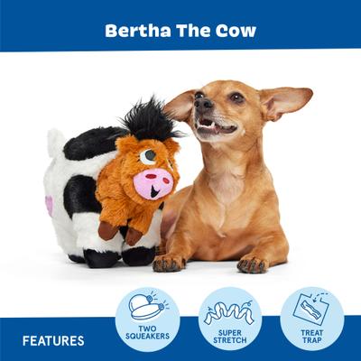 Show full view: BARK Bertha the Cow Plush Dog Toy slide 3 of 8