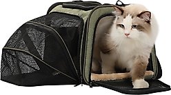 Petsfit Expandable Airline-Approved Soft-Sided Dog & Cat Carrier, Green, 17 x 11 x 11-in