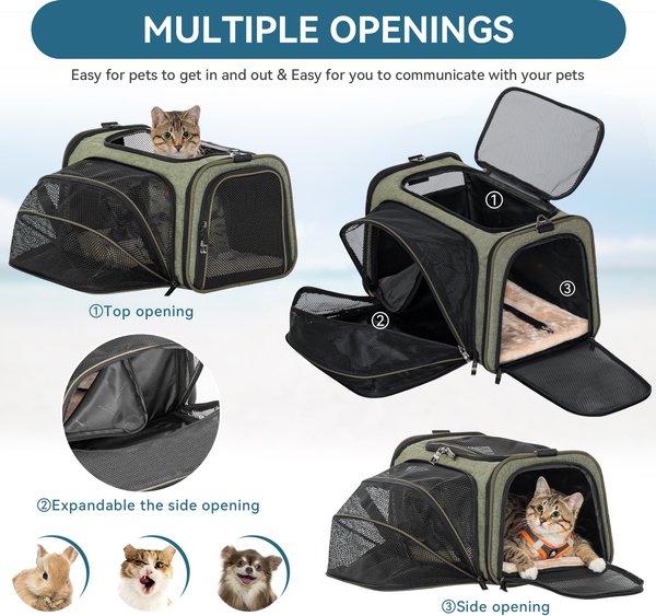 Petsfit Expandable Airline-Approved Soft-Sided Dog & Cat Carrier
