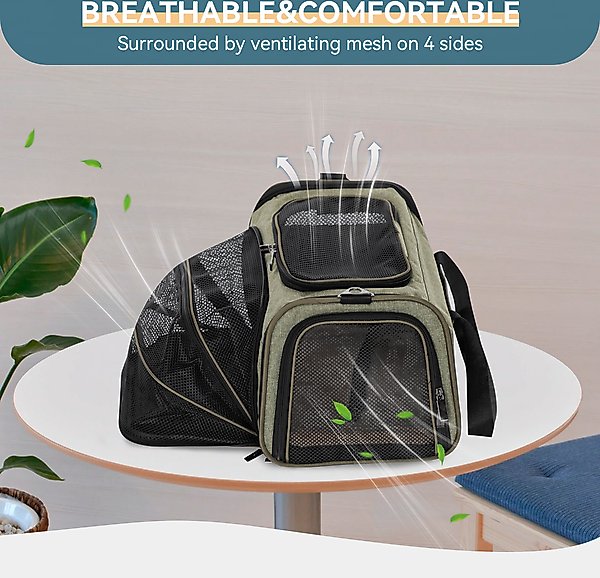 Petsfit Expandable Airline-Approved Soft-Sided Dog & Cat Carrier