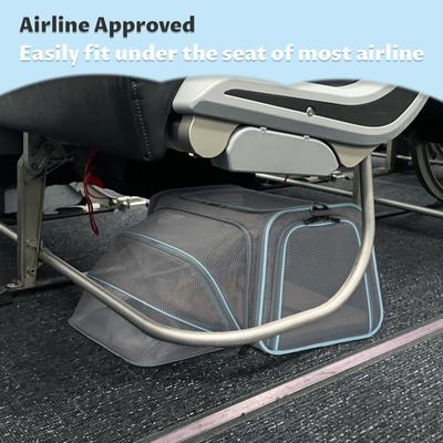 Show full view: Petsfit Expandable Airline-Approved Soft-Sided Dog & Cat Carrier, Light Gray, 17 x 11 x 11-in slide 4 of 10