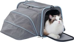 Petsfit Expandable Airline-Approved Soft-Sided Dog & Cat Carrier, Light Gray, 17 x 11 x 11-in