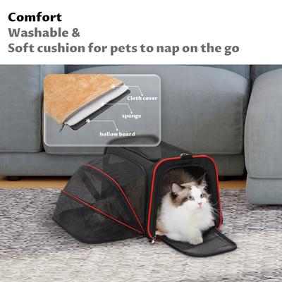 Show full view: Petsfit Expandable Airline-Approved Soft-Sided Dog & Cat Carrier, Black, 19 x 12 x 12-in slide 8 of 10