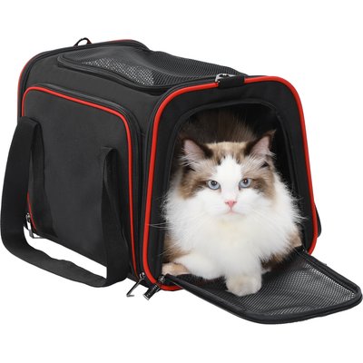 Petsfit Petsfit Expandable Airline-Approved Soft-Sided Dog & Cat Carrier, Black, 19 x 12 x 12-in