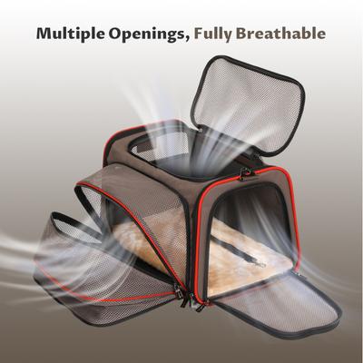 Show full view: Petsfit Expandable Airline-Approved Soft-Sided Dog & Cat Carrier, Gray Brown, 17 x 11 x 11-in slide 7 of 10