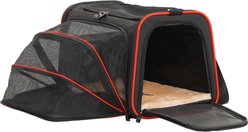 Petsfit Expandable Airline-Approved Soft-Sided Dog & Cat Carrier, Black, 17 x 11 x 11-in