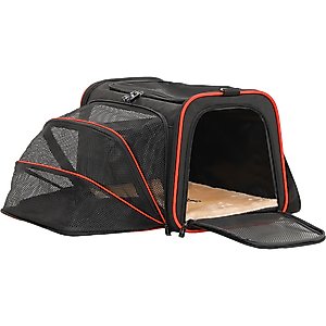 Petsfit Expandable Airline-Approved Soft-Sided Dog & Cat Carrier, Black, 17 x 11 x 11-in