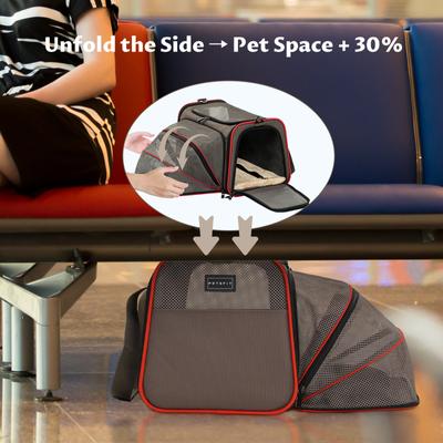Show full view: Petsfit Expandable Airline-Approved Soft-Sided Dog & Cat Carrier, Gray Brown, 17 x 11 x 11-in slide 5 of 10