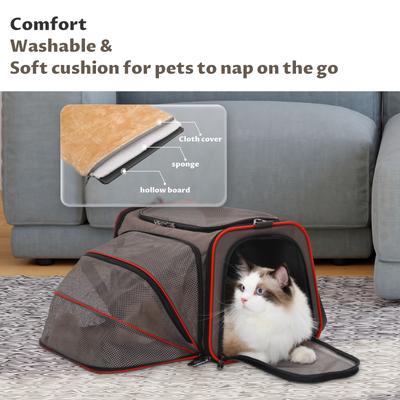 Show full view: Petsfit Expandable Airline-Approved Soft-Sided Dog & Cat Carrier, Gray Brown, 17 x 11 x 11-in slide 8 of 10