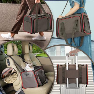 Show full view: Petsfit Expandable Airline-Approved Soft-Sided Dog & Cat Carrier, Gray Brown, 17 x 11 x 11-in slide 3 of 10