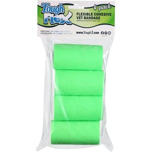 Tough1 Tough Flex Self-Adhering Equine Bandage, 4 count, Neon Green
