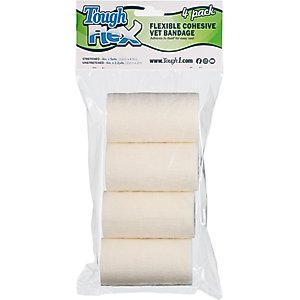 Tough1 Tough Flex Self-Adhering Equine Bandage, 4 count, White