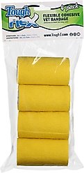 Tough1 Tough Flex Self-Adhering Equine Bandage, 4 count, Yellow