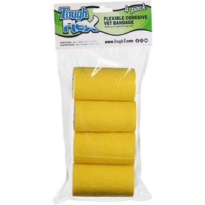Tough1 Tough Flex Self-Adhering Equine Bandage, 4 count, Yellow