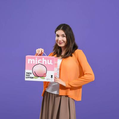 Show full view: Michu Natural Clumping Tofu Cat Litter, 11-lb box, Peach slide 10 of 10