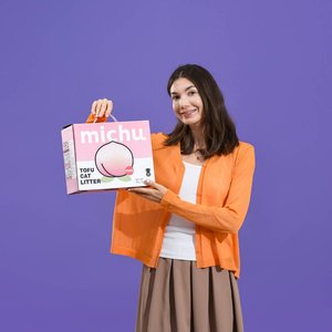 Michu Natural Clumping Tofu Cat Litter, 11-lb box, Peach