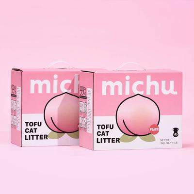 Show full view: Michu Natural Clumping Tofu Cat Litter, 11-lb box, Peach slide 4 of 10