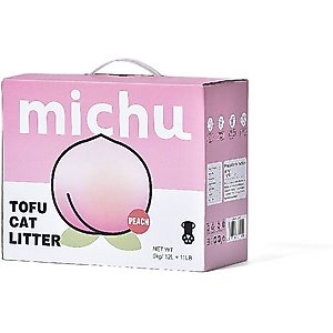 Michu Natural Clumping Tofu Cat Litter, 11-lb box, Peach