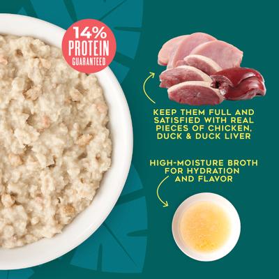 Show full view: Tiki Dog Grain-Free Savory Chicken, Duck & Duck Liver Pate Wet Cat Food, 3-oz cup, case of 4 slide 6 of 8