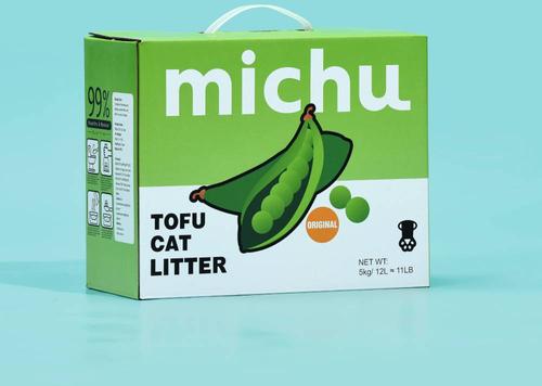 Show full view: Michu Natural Clumping Tofu Cat Litter, 11-lb box, Original slide 6 of 10