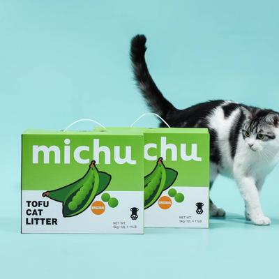Show full view: Michu Natural Clumping Tofu Cat Litter, 11-lb box, Original slide 7 of 10