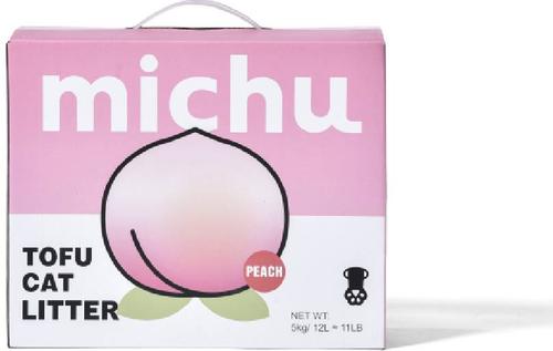 Show full view: Michu Natural Clumping Tofu Cat Litter, 11-lb box, Peach slide 3 of 10