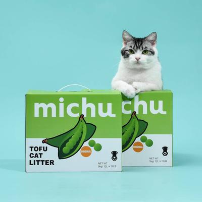 Show full view: Michu Natural Clumping Tofu Cat Litter, 11-lb box, Original slide 8 of 10
