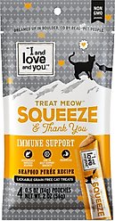 I and Love and You Meow Immune Support Seafood Puree Recipe Lickable Cat Treat, 48 count