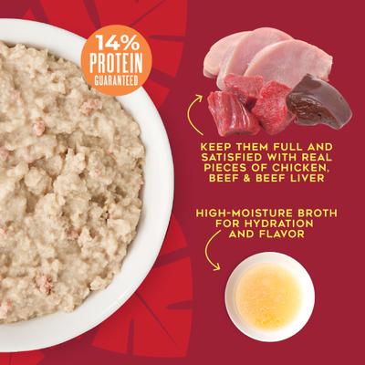 Show full view: Tiki Dog Grain-Free Savory Chicken, Beef & Beef Liver Pate Wet Dog Food, 3-oz cup, case of 4 slide 6 of 8