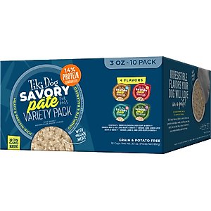 Tiki Dog Grain-Free Variety Pack Pate Wet Dog Food, 3-oz cup, case of 10