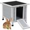 Show in main carousel: Coziwow Wooden Weatherproof Outdoor Cat House with Nonslip Ramp, Grey slide 1 of 2