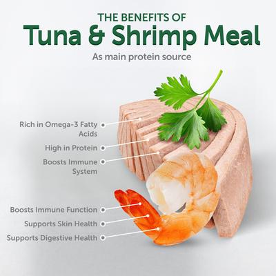 Show full view: Nature's Protection Superior Care Tuna & Shrimp Shredded Wet Cat Food Topper, 2.46-oz pouch, case of 24 slide 4 of 11